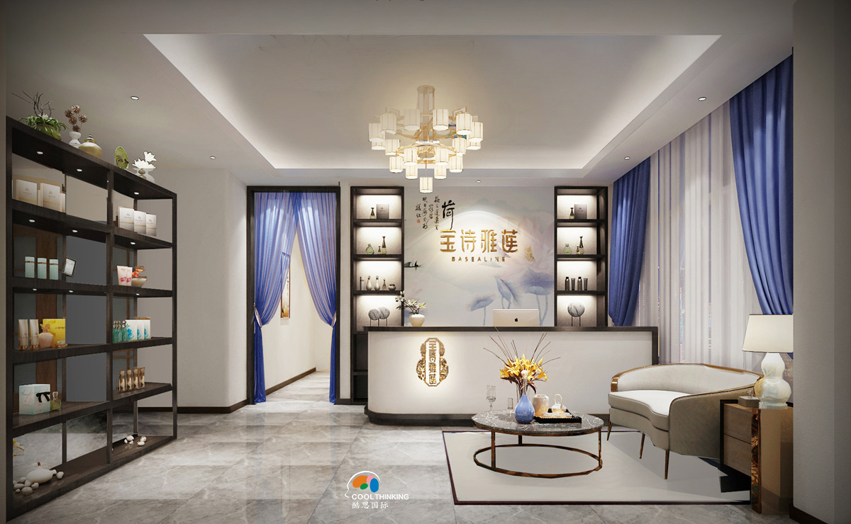 深圳龍崗養發養生會所裝修設計  新中式風格